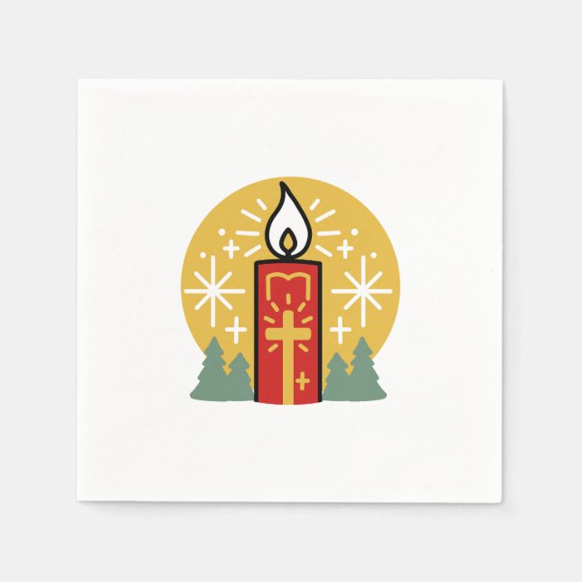 Guardanapo De Papel Deixe a Fé ser sua arte mais brilhante na vela (Frente)