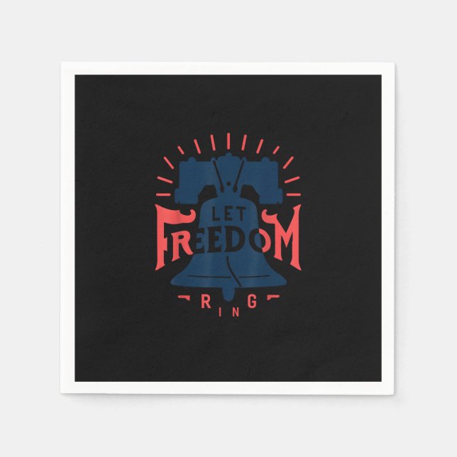 Guardanapo De Papel Deixe a liberdade tocar camisa 4 de julho (Frente)