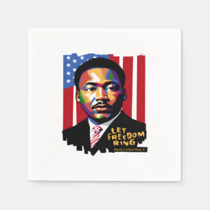 Guardanapo De Papel Deixe a liberdade tocar, citação MLK, história neg