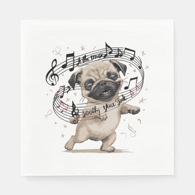 Guardanapo De Papel Deixe a música ensinar sua alma a dançar (Frente)