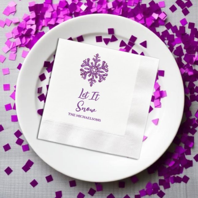 Guardanapo De Papel Deixe-A Neves Púrpura Floco de Neve (Criador carregado)