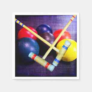 Guardanapo De Papel Deixe-nos jogar o estilo do Grunge do Croquet