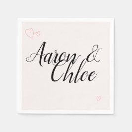 Guardanapo De Papel Delicado Casamento de Caligrafia Minimalista