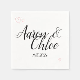 Guardanapo De Papel Delicado Casamento de Caligrafia Minimalista