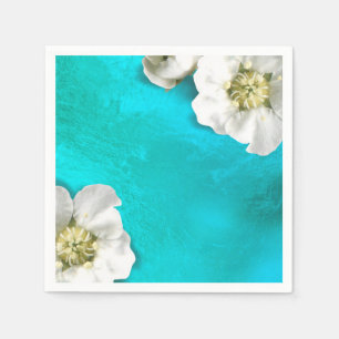 Guardanapo De Papel Delicado Metálico De Vidro De Flor Branco Tiffany
