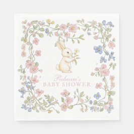 Guardanapo De Papel Delicado Rosa Vintage Chá de fraldas de coelho flo