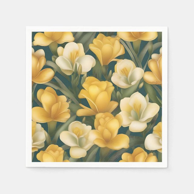 Guardanapo De Papel Delicate Floral Freesia Pattern (Frente)