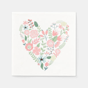 Guardanapo De Papel Delicate Floral Heart