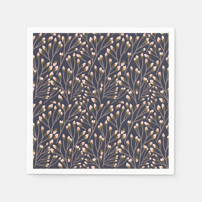 Guardanapo De Papel Delicate Pink Buds on Brown Branches (Frente)