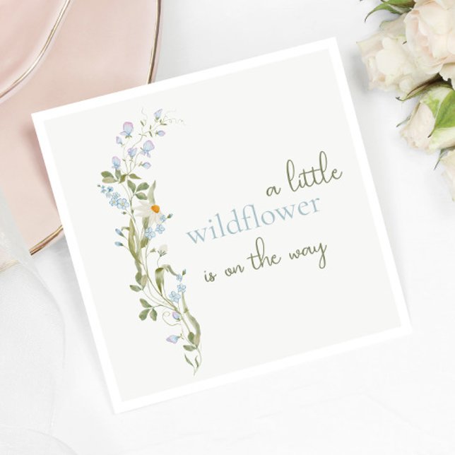 Guardanapo De Papel Delicate Watercolor Little Wildflower Baby Shower (Criador carregado)