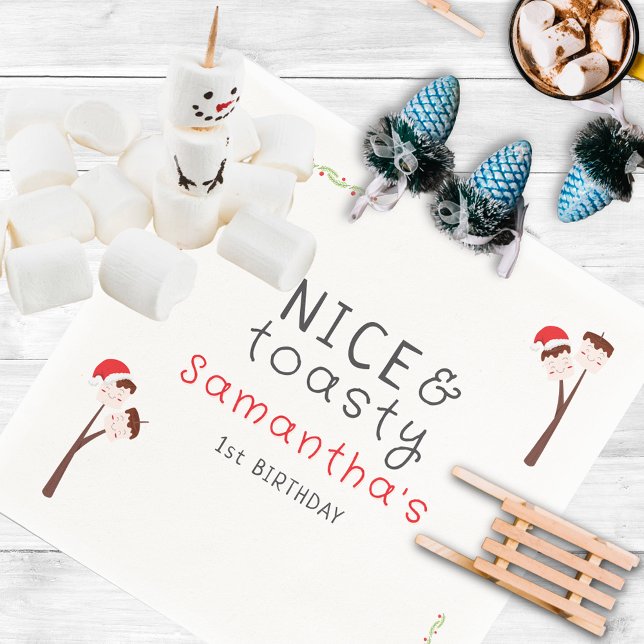 Guardanapo De Papel Deliciosos Marshmallows de S'mores para Festa de N (Nice S'mores Marshmallows Kids Xmas Birthday Party Napkins)