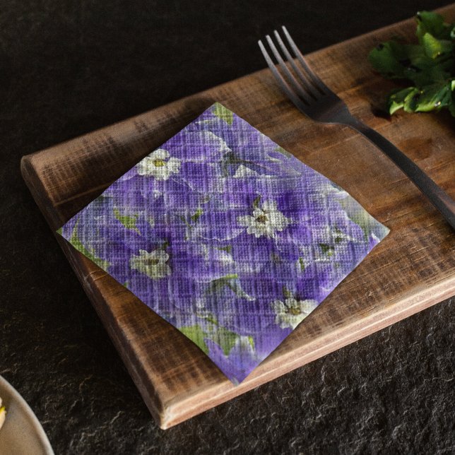 Guardanapo De Papel Delphinium Floral Roxo (In Situ Table)
