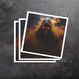 Guardanapo De Papel Demônio escuro com fumaça alaranjada halloween