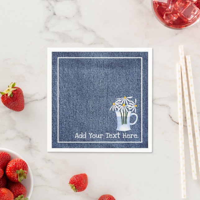 Guardanapo De Papel Denim E Daisys (Insitu)