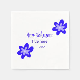 Guardanapo De Papel Denominação do rabisco de flor azul título ano 20X