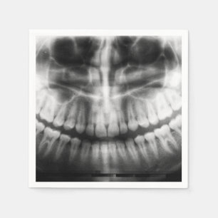 Guardanapo De Papel Dentes de Raio X Sorriem Preto e Branco