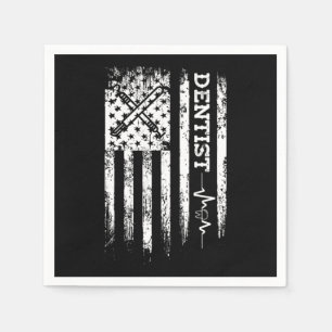 Guardanapo De Papel Dentista norte-americano Flag Dentista Tooth Docto