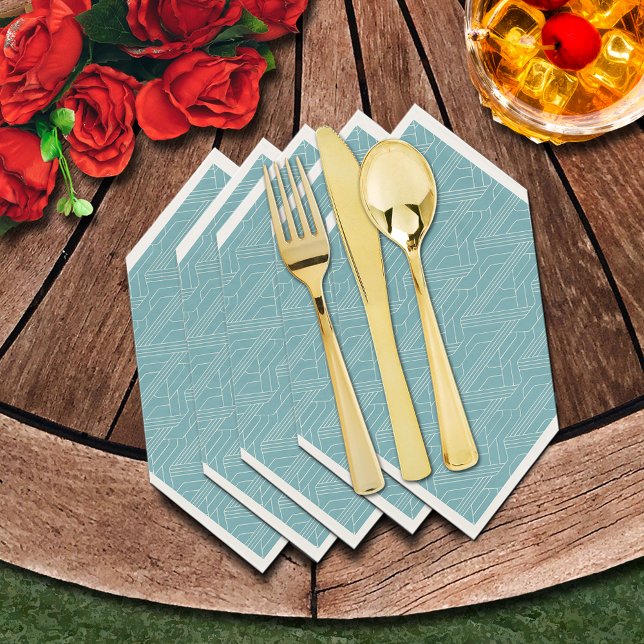 Guardanapo De Papel Derby Party Turquoise and Ivory (Derby Party Turquoise and Ivory Luncheon Napkins)