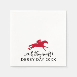 Guardanapo De Papel Derby Tema Personalização de Jockey e Race Hor