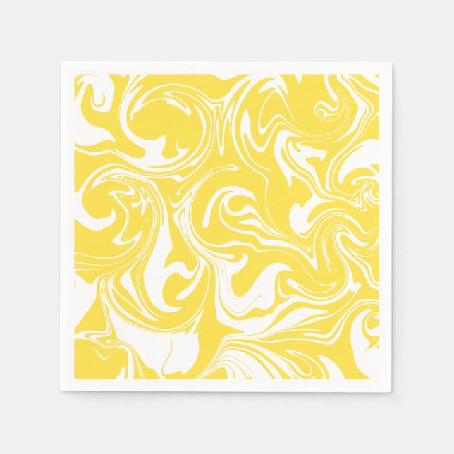 Guardanapo De Papel Derramar - Amarelo limão e branco (Frente)