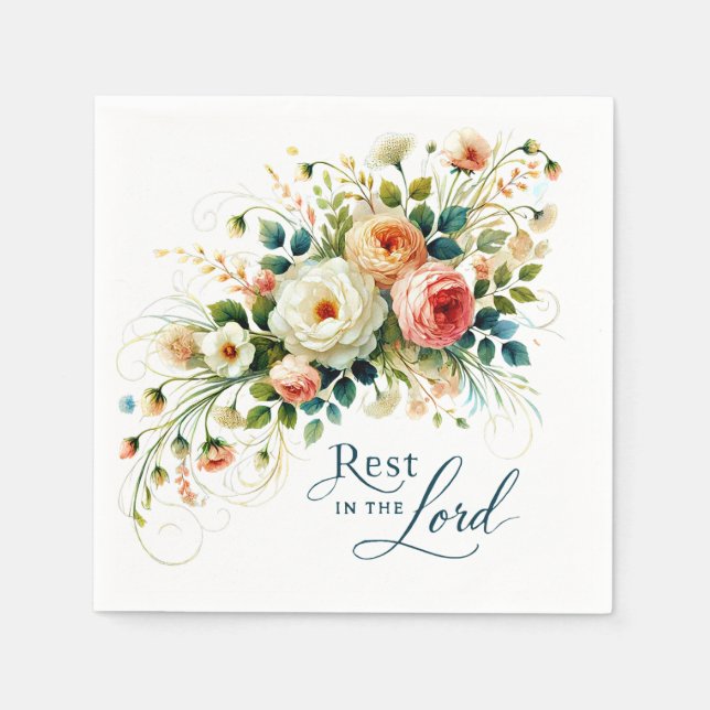 Guardanapo De Papel Descanse no Lorde Flóral (Frente)