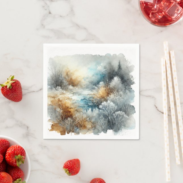 Guardanapo De Papel Descaptação de Cores d'Água de Manhã Fragmentada C (Insitu)