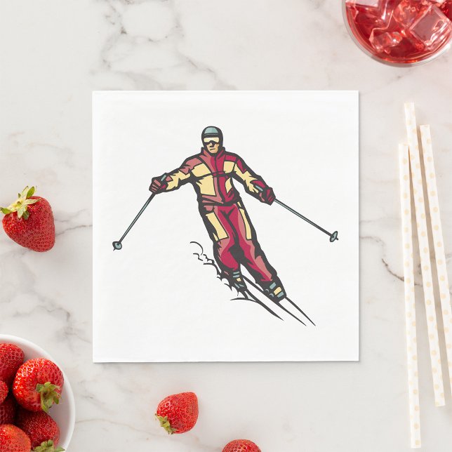 Guardanapo De Papel Descida Skier (Criador carregado)