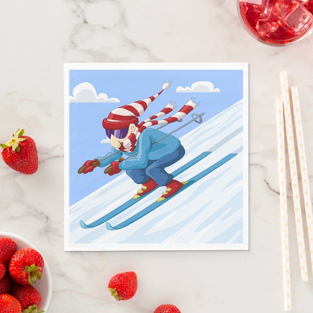 Guardanapo De Papel Descida Skier (Criador carregado)