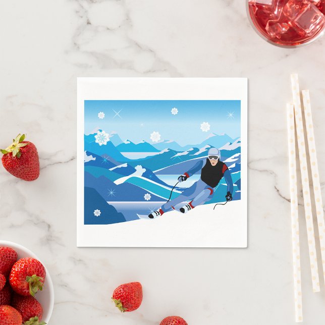 Guardanapo De Papel Descida Skier Paper Napkins (Criador carregado)