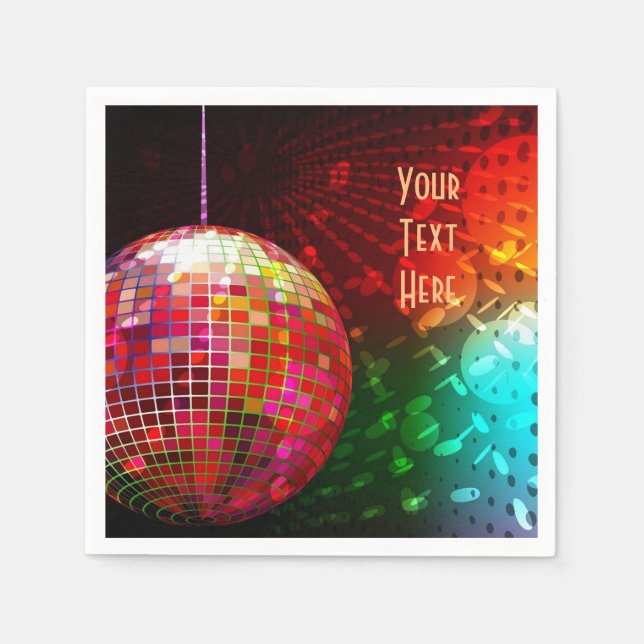 Guardanapo De Papel Desco Night 70's Retro Disco Ball Napkins (Frente)