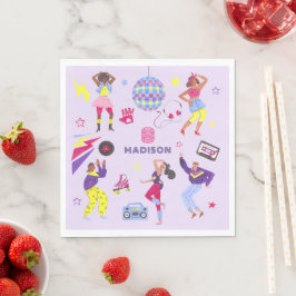 Guardanapo De Papel Descoberta do Groovy Roller Disco Party Retro 80s