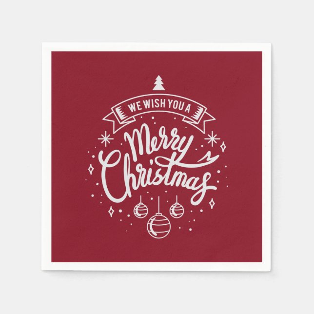 Guardanapo De Papel Desejamos-lhe um Feliz Natal (Frente)