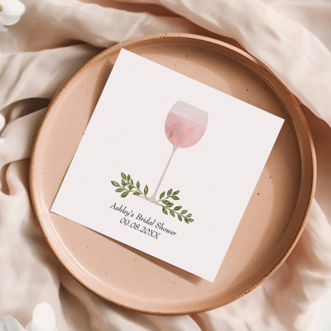 Guardanapo De Papel Desencaracole o Copo de Vinho Rosé Casamento, Chá  (Criador carregado)
