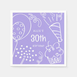 Guardanapo De Papel Desenhar Mão Qualquer Lavanda De Balão De Festa de