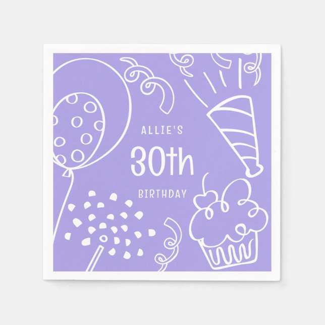 Guardanapo De Papel Desenhar Mão Qualquer Lavanda De Balão De Festa de (Frente)