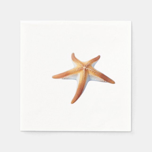 Guardanapo De Papel Desenho a Aquarela de Estrela-do-Mar (Frente)