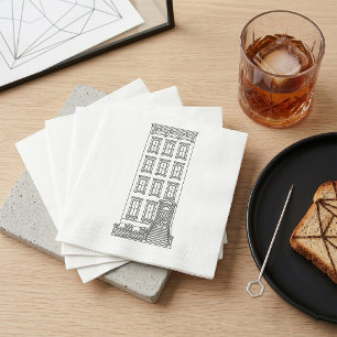 Guardanapo De Papel Desenho Clássico de Apartamento com Escada de Nova