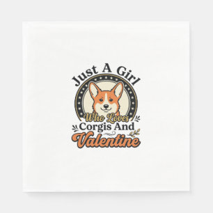 Guardanapo De Papel Desenho de Corgi para o Dia dos Namorados para Ama