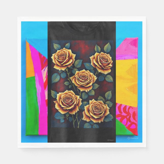 Guardanapo De Papel desenho de flores e belo design de fundo para (Frente)