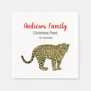 Guardanapo De Papel Desenho de Gato Malhado Leopardo Onça Vintage