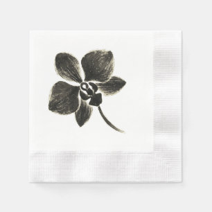 Guardanapo De Papel Desenho de Linha Orquídea - Design de Tinta