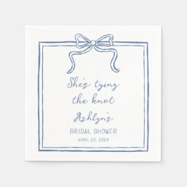 Guardanapo De Papel Desenho de Mão Azul Ela é Casando Napkins