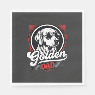 Guardanapo De Papel Desenho de Óculos de Sol Golden Dad Golden Retriev