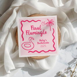 Guardanapo De Papel Desenho Final à Mão Flamingle Despedida de Solteir