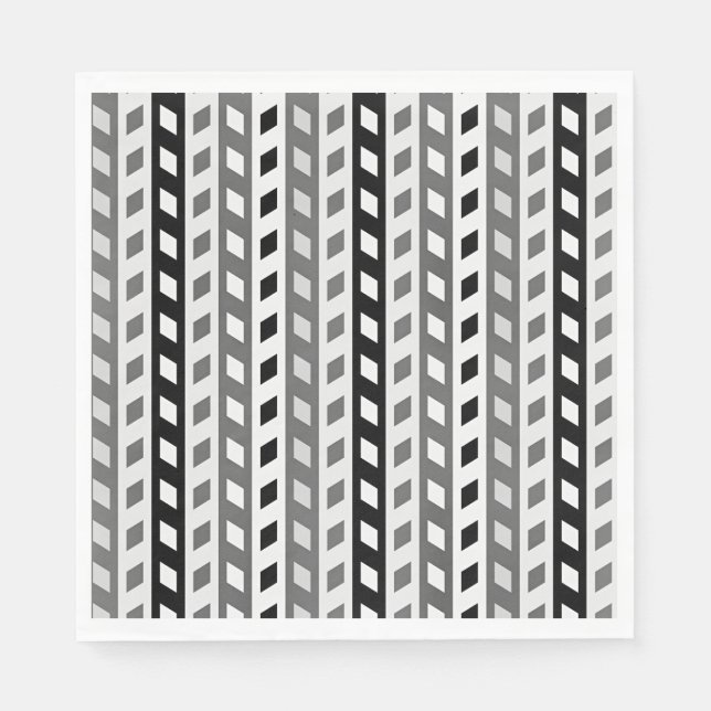 Guardanapo De Papel Desenho Geométrico, cinza, preto, branco, (Frente)