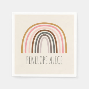 Guardanapo De Papel Desenho Mínimo Boho Arco-Íris Personalizado 