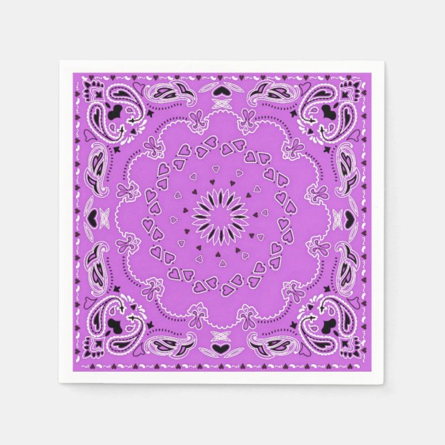 Guardanapo De Papel Desenho oriental roxo (Frente)