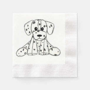 Guardanapo De Papel Desenho simples de um cão dalmata de pelúcia em pr