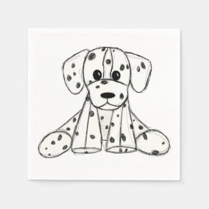 Guardanapo De Papel Desenho simples de um cão dalmata de pelúcia em pr