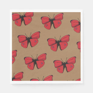 Guardanapo De Papel Desenho vermelho da borboleta